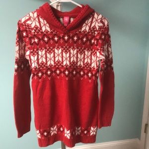 Girls long, hooded, sweater